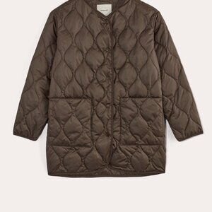 Everlane Women's Quilted Liner in Earth Brown Extra Small NWT
